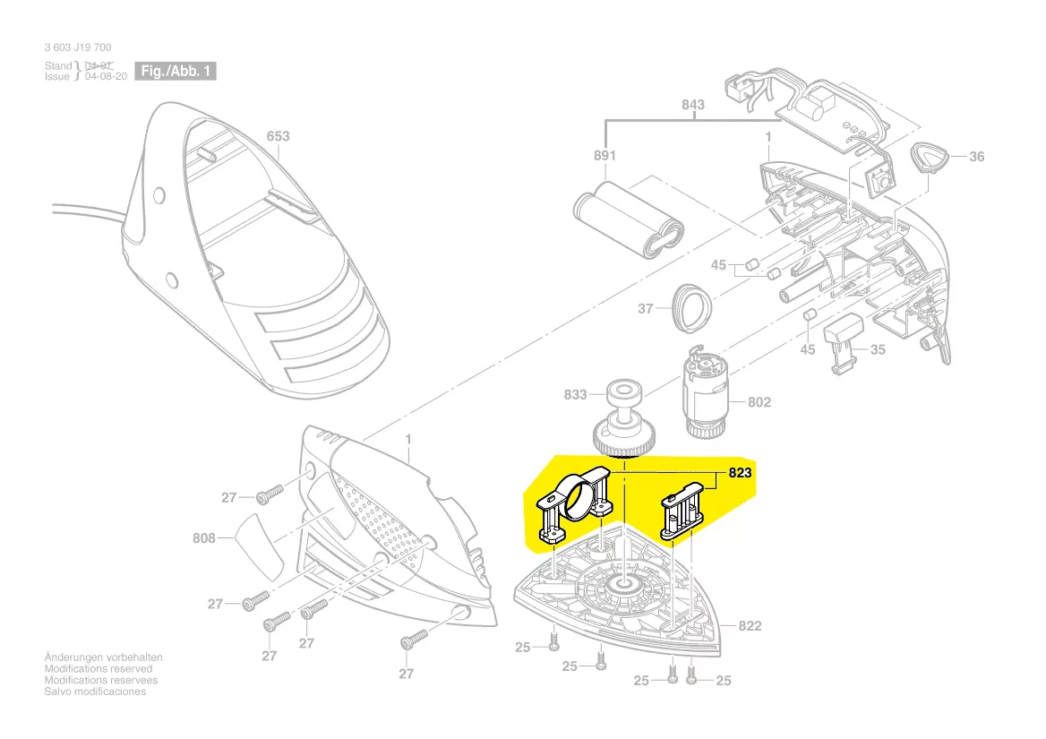 Patte oscillante plateau ponçage PRIO